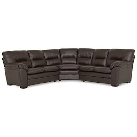 Casual 5 Seat Sectional with Pillow Arms